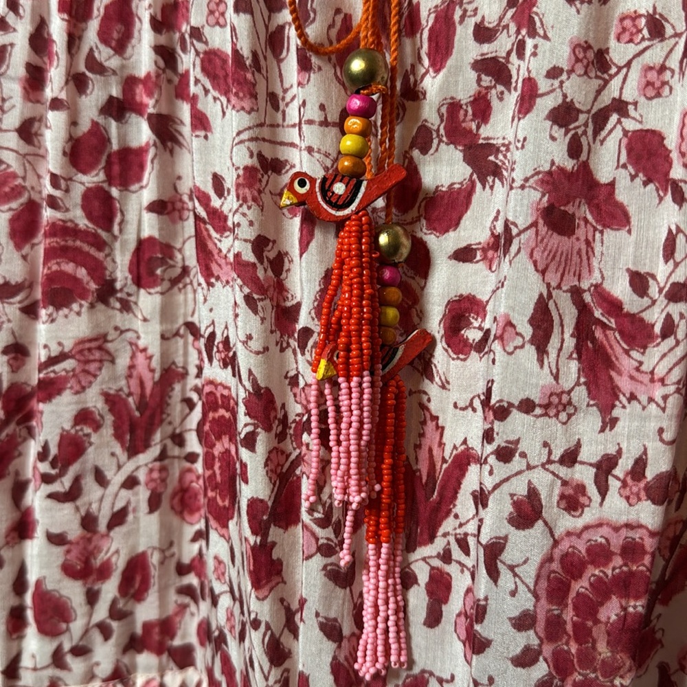Bell By Alicia Bell Ari Paisley Floral Peasant Tiered Mini Dress in Red Floral - Picture 4 of 9